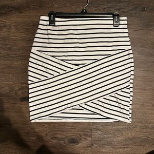 Striped Black and White Women's Skirt